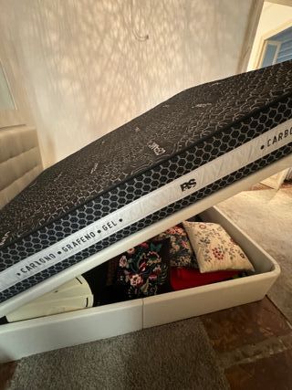 Cama con cajonera y cabecero polipiel