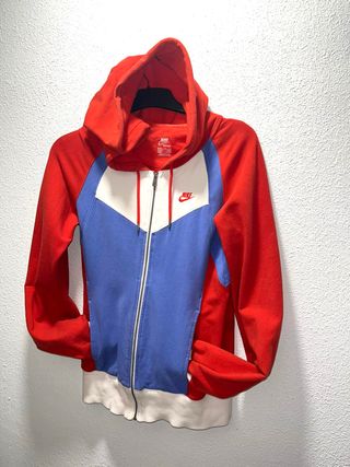 Nike Zip Up Hoodie Embroidered Logo Y2K Tricolor