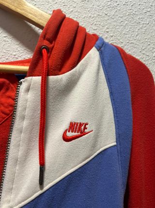 Nike Zip Up Hoodie Embroidered Logo Y2K Tricolor