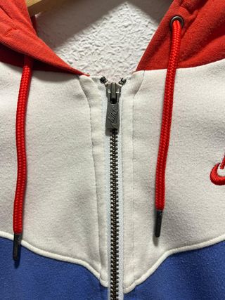 Nike Zip Up Hoodie Embroidered Logo Y2K Tricolor