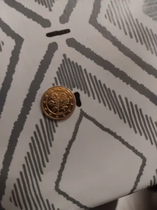 Moneda 1 céntimo dorada