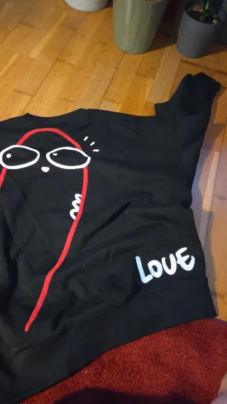 Sudadera Zara Negra Dibujo Pollazon Talla M