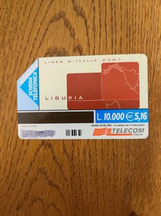 Scheda telefonica "Linee d'Italia 2001"