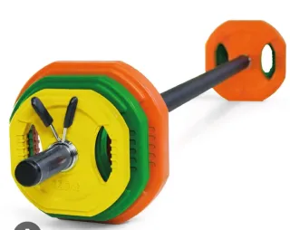 Barra Bodypump y discos de colores