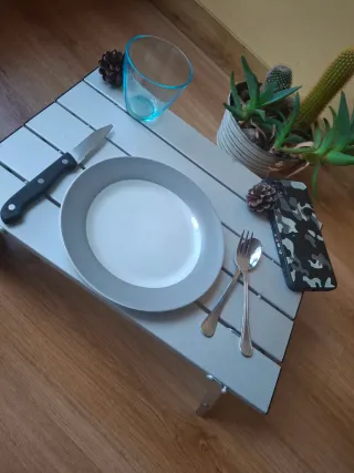 Mesa plegable aluminio camping