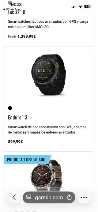 Reloj Garmin Enduro 3