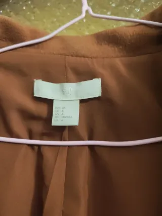 Abrigo largo paño H&M Marrón Talla M