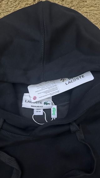 Sudadera Lacoste Negra con Capucha Talla L