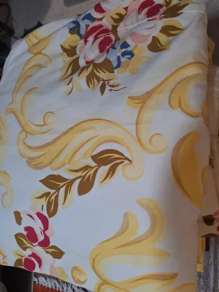 Cortine a doppio pannello per soggiorno con stampa floreale gialla