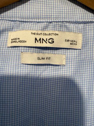 Camisa Mango Talla L Azul