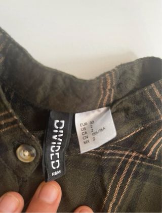 Camisa larga H&M cuadros