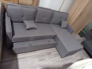 Sofá cama gris tela