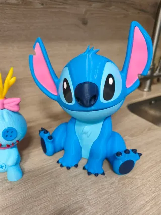 Figuras Stitch, Ángel y Scrump impresos en 3d