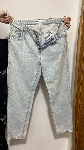 Vaqueros Bershka Rectos Azul Claro Talla 42