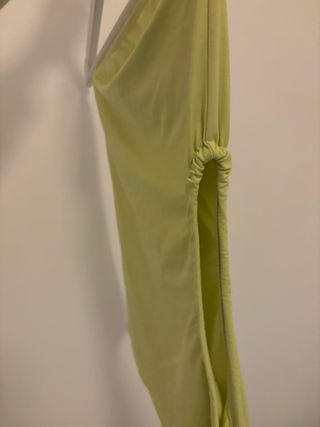 Top corto verde/amarillo talla única