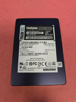 SSD Lenovo ThinkSystem 1.92TB 4XB7A10155 SATA