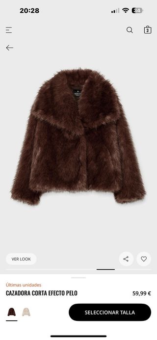 Cazadora corta efecto pelo