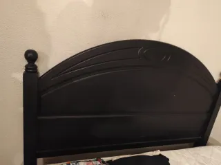 Cabecero Cama Madera Negro 135cm