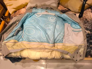 Chaqueta esquí Quechua mujer gris y blanco