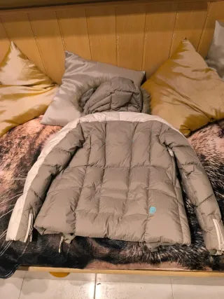 Chaqueta esquí Quechua mujer gris y blanco