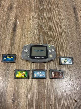 Consola Game Boy Advance translúcida+ 5 Juegos