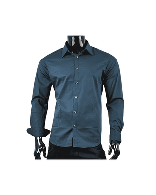 Camisa Hombre Estampado Geométrico Azul