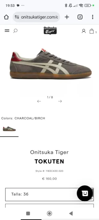 Tenis Asics Onitsuka Tiger Hombre Gris/Rojo