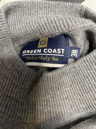 Jersey cuello alto rayas gris y negro. Talla M.