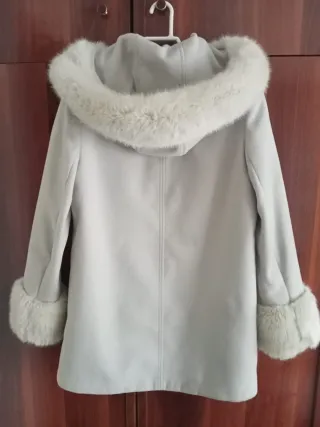 Abrigo paño blanco Miss Selfridge T.36