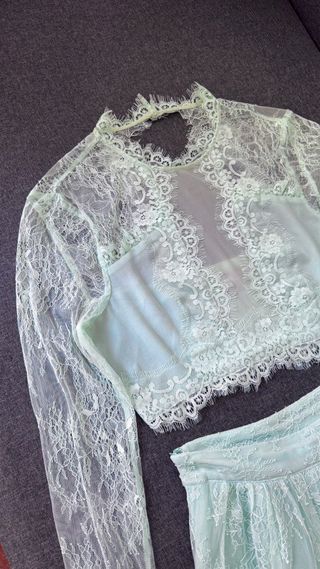 Vestido Novia Dos Piezas Encaje