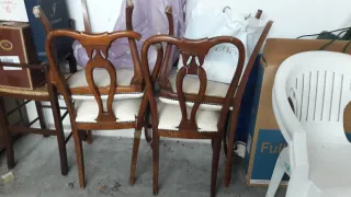 6 Sedie Legno Stile Chippendale da Restaurare