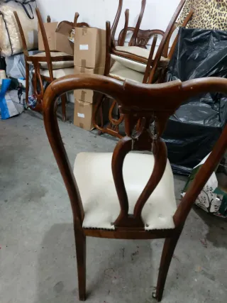 6 Sedie Legno Stile Chippendale da Restaurare