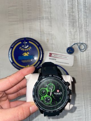 Reloj Brenatt Cronógrafo Negro y Verde