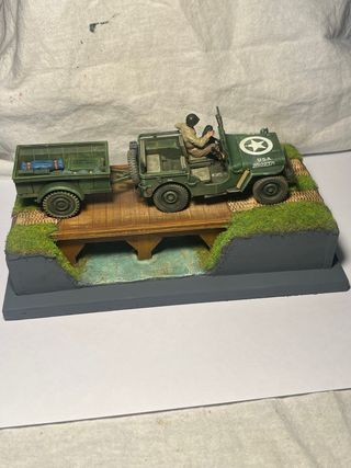 Diorama WW2 Jeep e Rimorchio