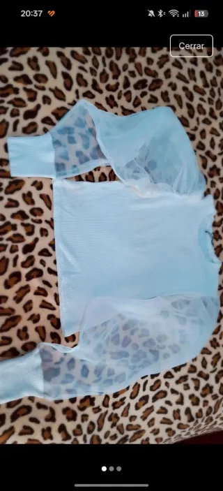 Blusa Zara manga abullonada blanca