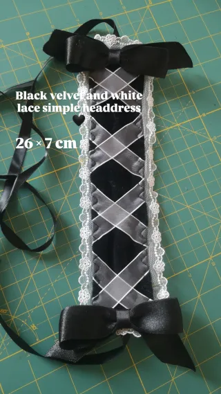 Cerchietto Lolita velluto pizzo handmade