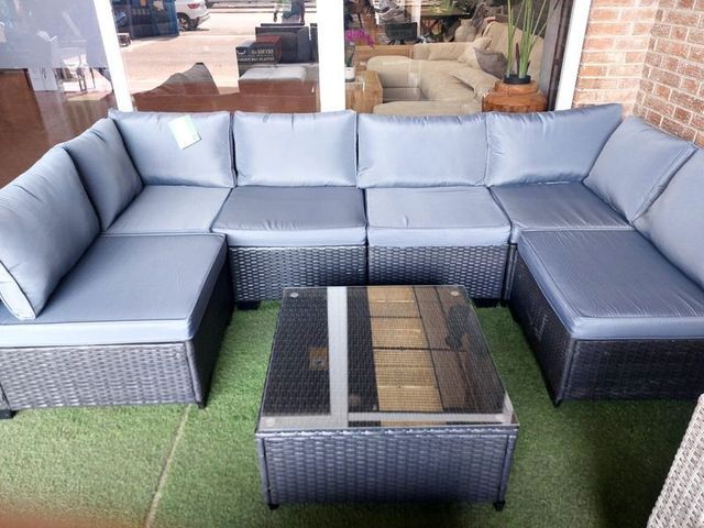 Sofá Exterior Ratan PE - 7 piezas para terraza