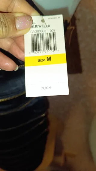 Vestido fiesta negro volantes cremallera