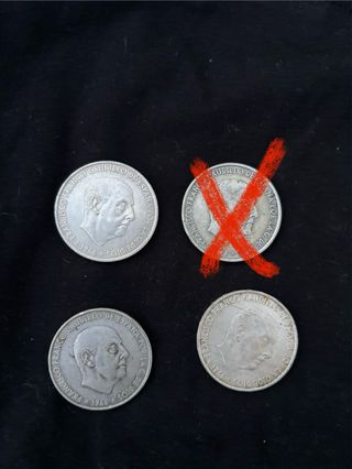 Monedas 100 pesetas 1966 plata