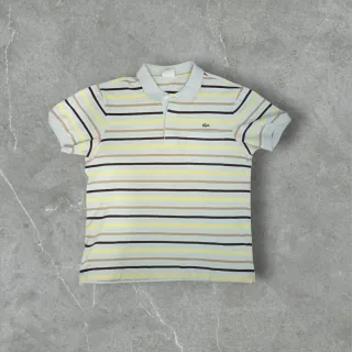 Polo Lacoste Rayas Beige y Amarillo
