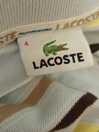 Polo Lacoste Rayas Beige y Amarillo