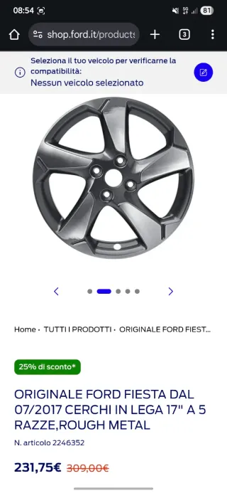 Cerchi in Lega Ford Fiesta 17