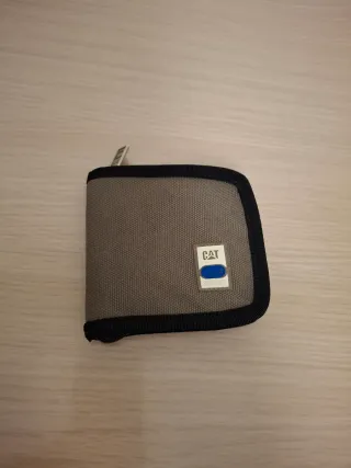 Portafoglio Caterpillar nero e grigio con cerniera