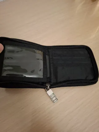 Portafoglio Caterpillar nero e grigio con cerniera