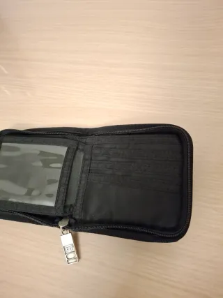 Portafoglio Caterpillar nero e grigio con cerniera