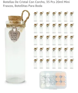 35 Botellitas de Cristal con Corcho