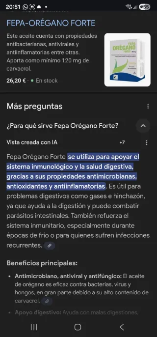 Fepa Orégano Forte 200 mg - 60 Perlas