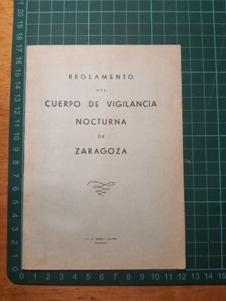 Reglamento Cuerpo Vigilancia Nocturna Zaragoz 1937