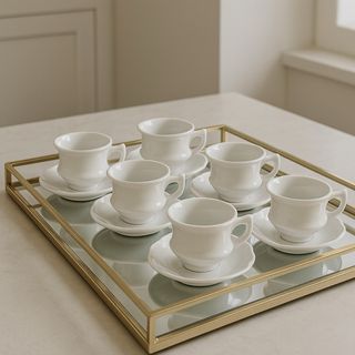 Conjunto Mini Chávenas Vintage Porcelana