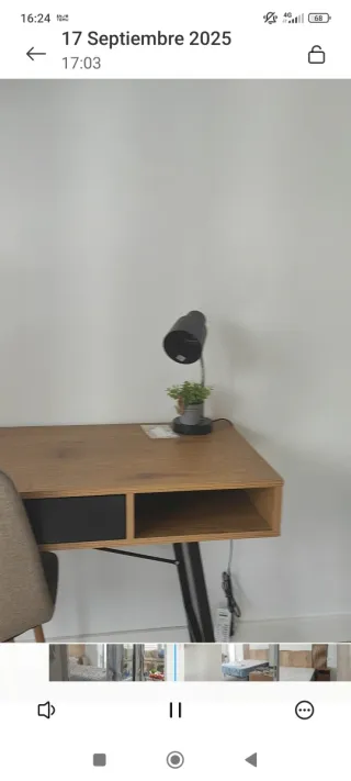 Mesa Escritorio, secreter moderno madera y metal